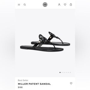 Tory Burch Miller Patent Sandal Size 6